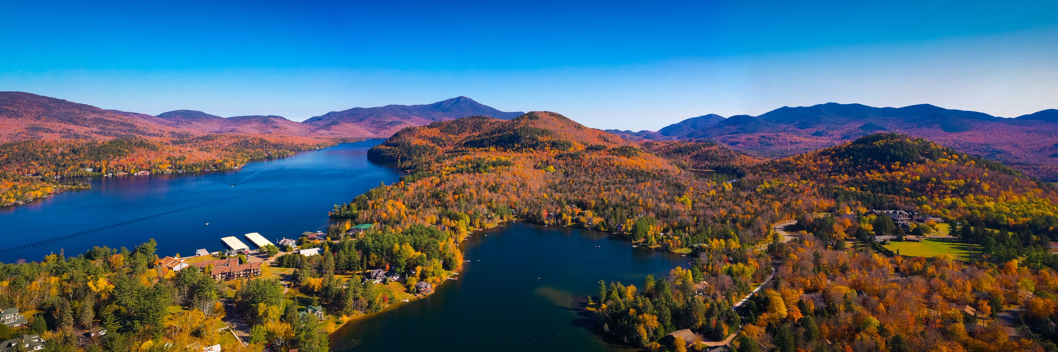 aerial-view-of-lake-placid-mountains-with-autumn-foliage 